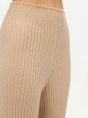 Women Wide-Leg Cashmere Pants Taupe | Gobi Cashmere #color_beige