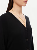 Women's Cashmere 3D Button-up Cardigan Black - Gobi Cashmere #color_black