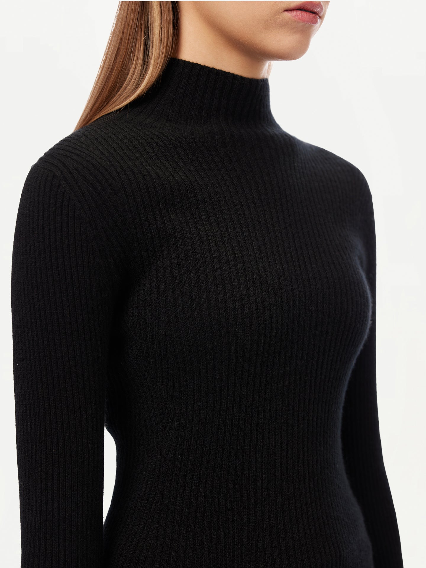 GOBI Cashmere Bell-Sleeve Sweater Black - 3D-Knit Collection