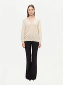 Women's Cashmere 3D Button-up Cardigan White - Gobi Cashmere #color_off-white
