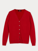 Women’s V-Neck Cashmere Cardigan Red | GOBI UK #color_red