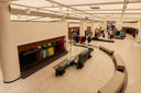 The interior of GOBI's Flagship Store in Ulaanbaatar — a curved gallery of knitwear under a skylight