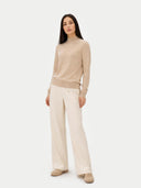 Organic Colour Essential Cashmere Mock Neck Jumper Beige - Gobi Cashmere