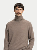 Organic Colour Essential Turtleneck Cashmere Jumper Taupe - Gobi Cashmere