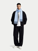 Cashmere Fringed Scarf Light Blue - Gobi Cashmere