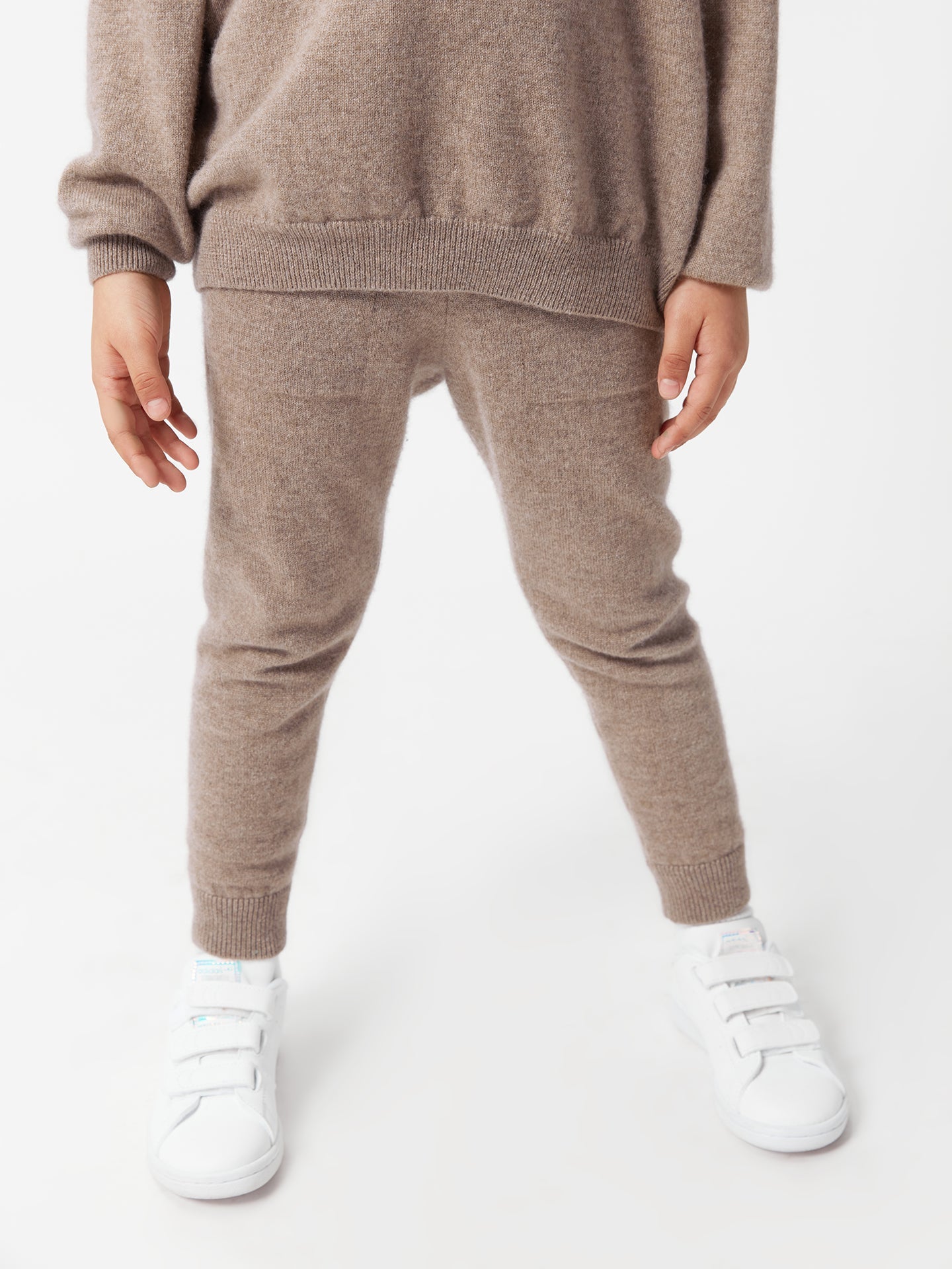 Kids Cashmere Track Pants Taupe - Gobi Cashmere