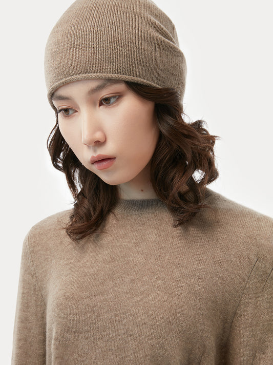 Women's Cashmere Hat & Sweater Set Taupe - Gobi Cashmere