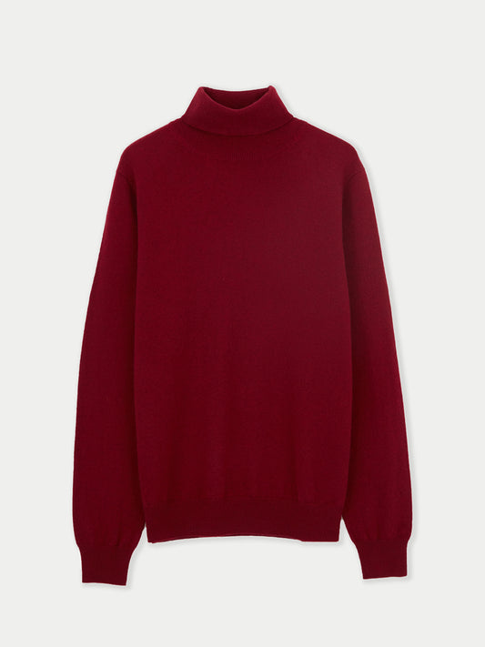 Men's Cashmere Turtle Neck Sweater Bordeaux - Gobi Cashmere