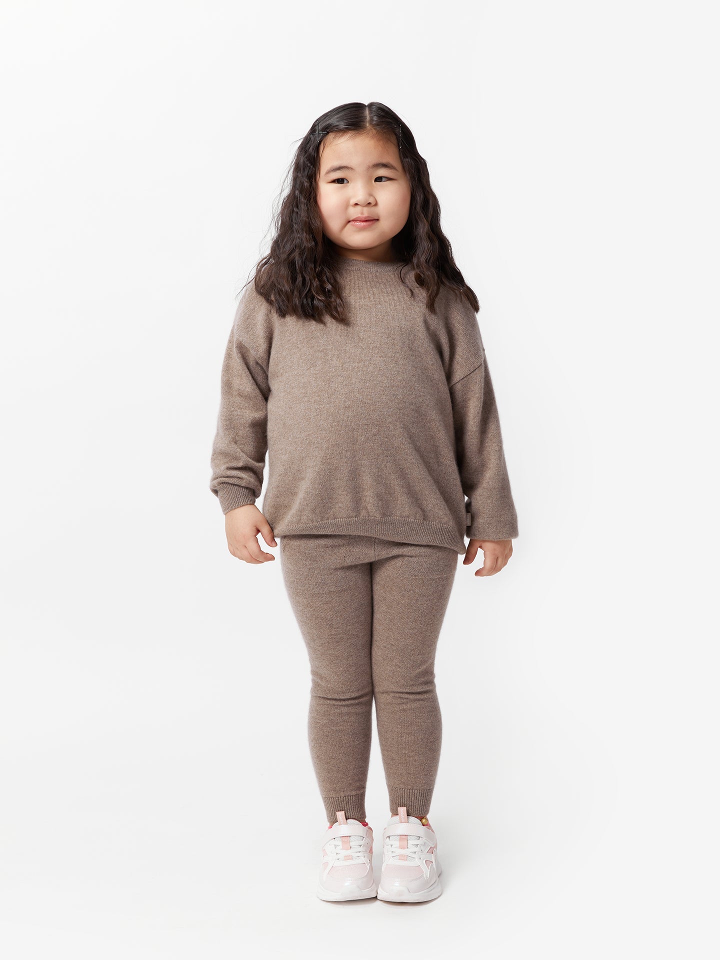 Kids Cashmere Track Pants Taupe - Gobi Cashmere