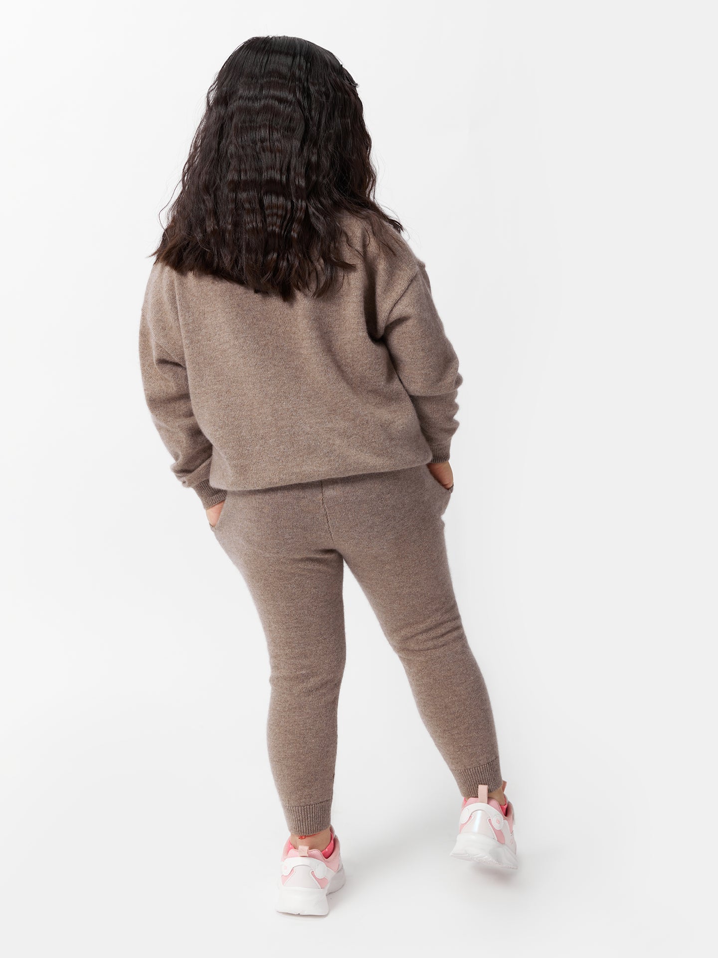 Kids Cashmere Track Pants Taupe - Gobi Cashmere