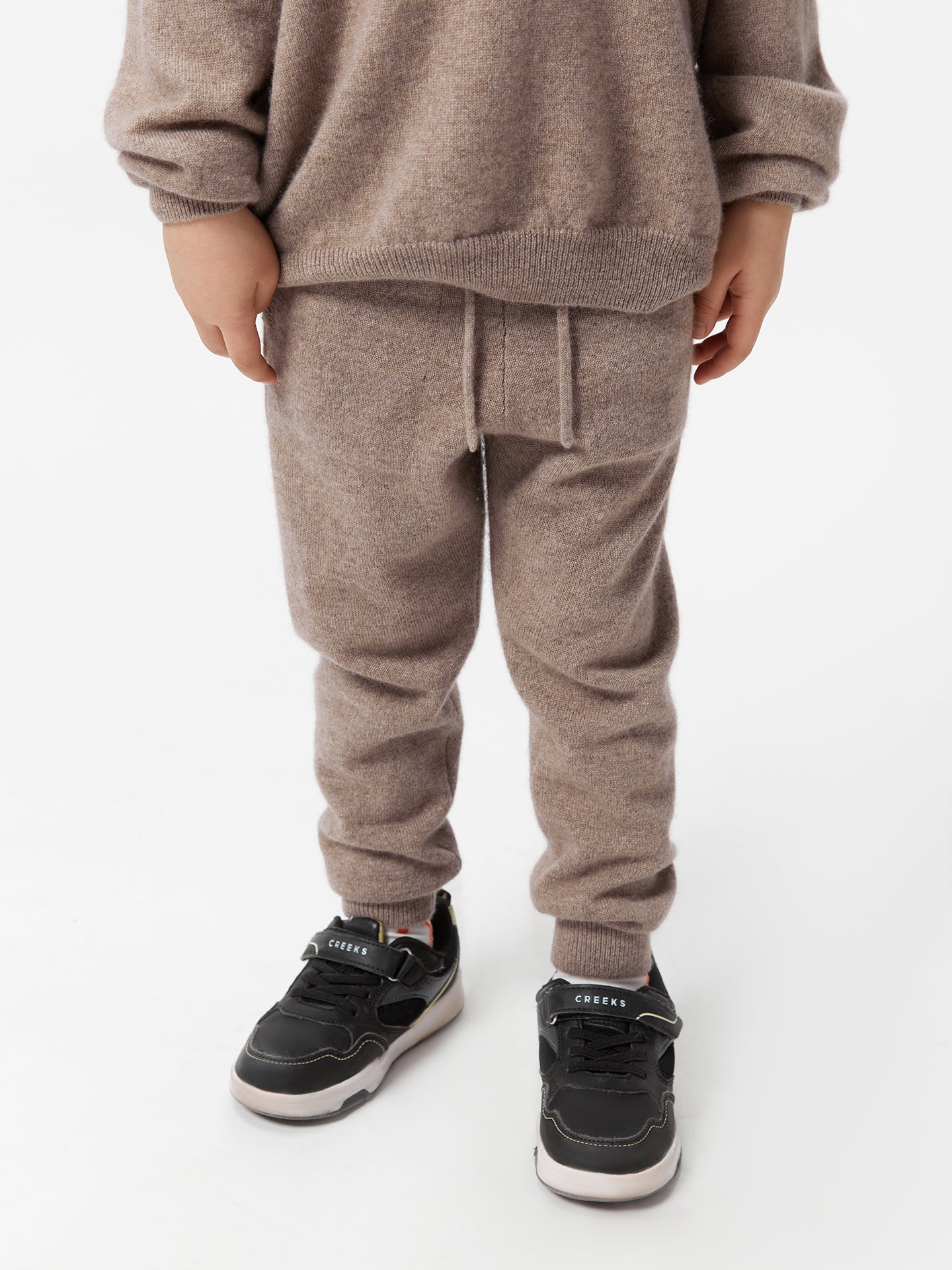 Kids Cashmere Track Pants Taupe - Gobi Cashmere