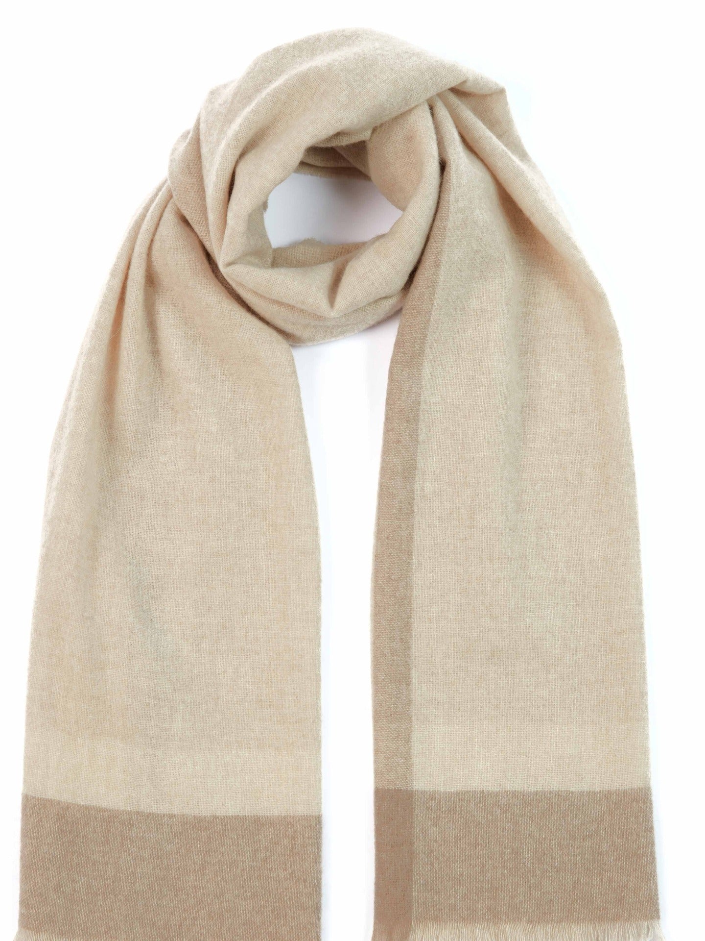 Men's Cashmere Micro Check Scarf Taupe - Gobi Cashmere