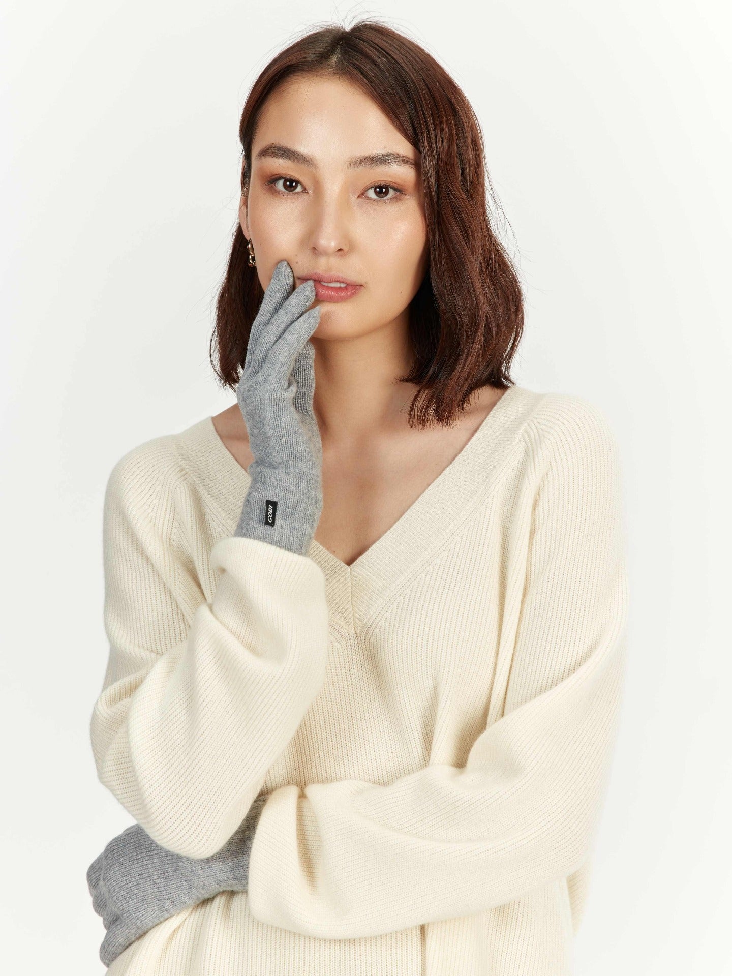 Women's Cashmere Gloves Light Gray - Gobi Cashmere