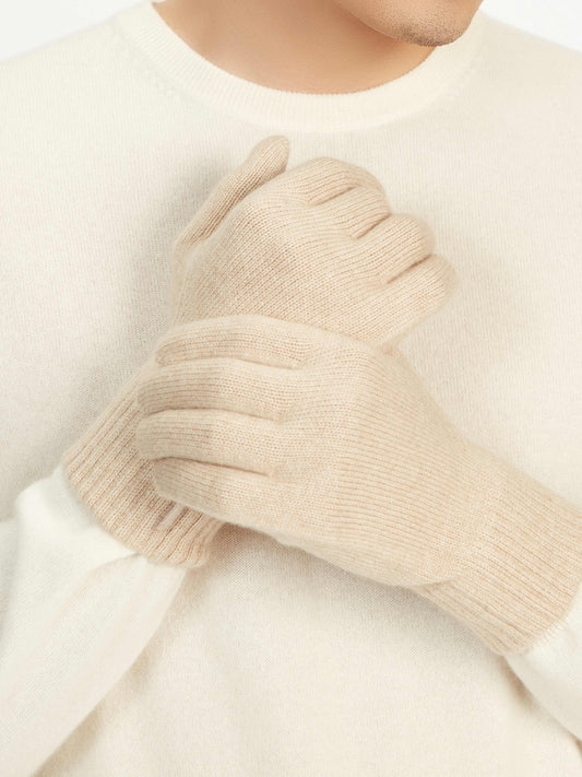 Men's Cashmere Gloves Beige- Gobi Cashmere