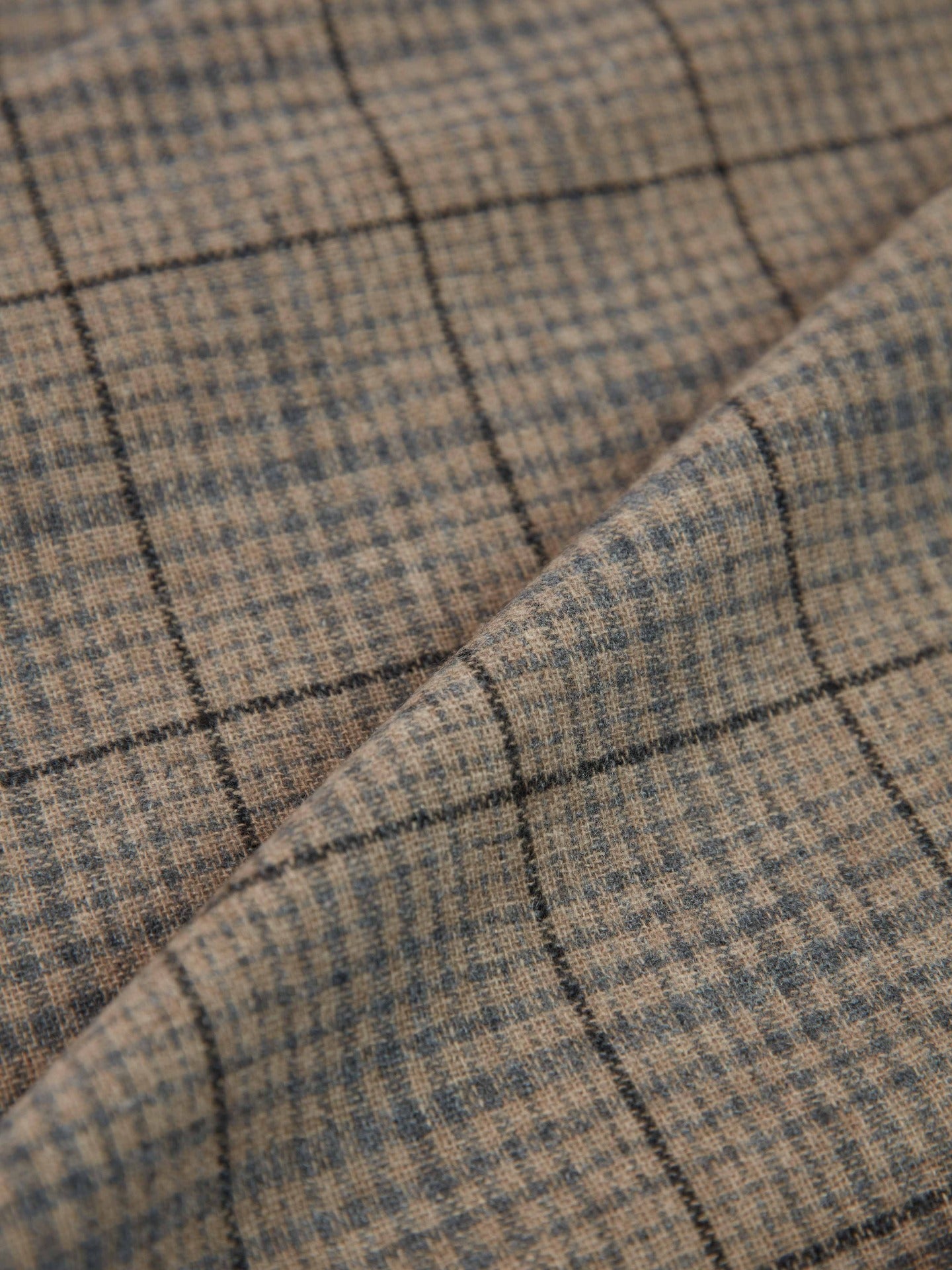 Men's Cashmere Micro Check Scarf Taupe - Gobi Cashmere