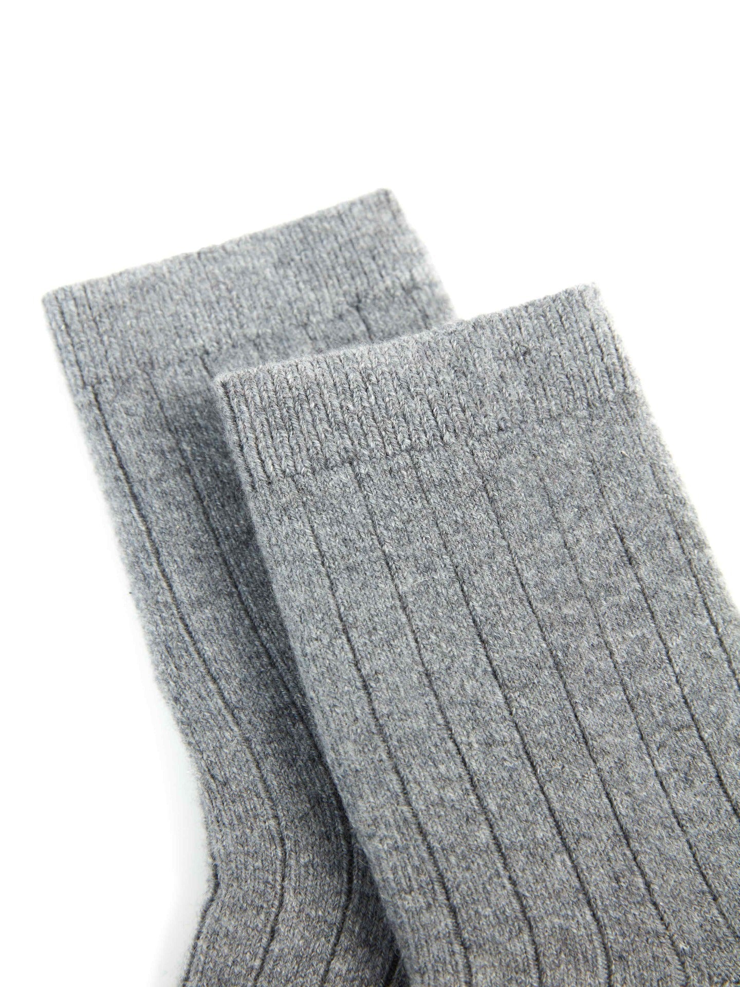 Unisex Cashmere Rib Knit Socks Dim Gray - Gobi Cashmere