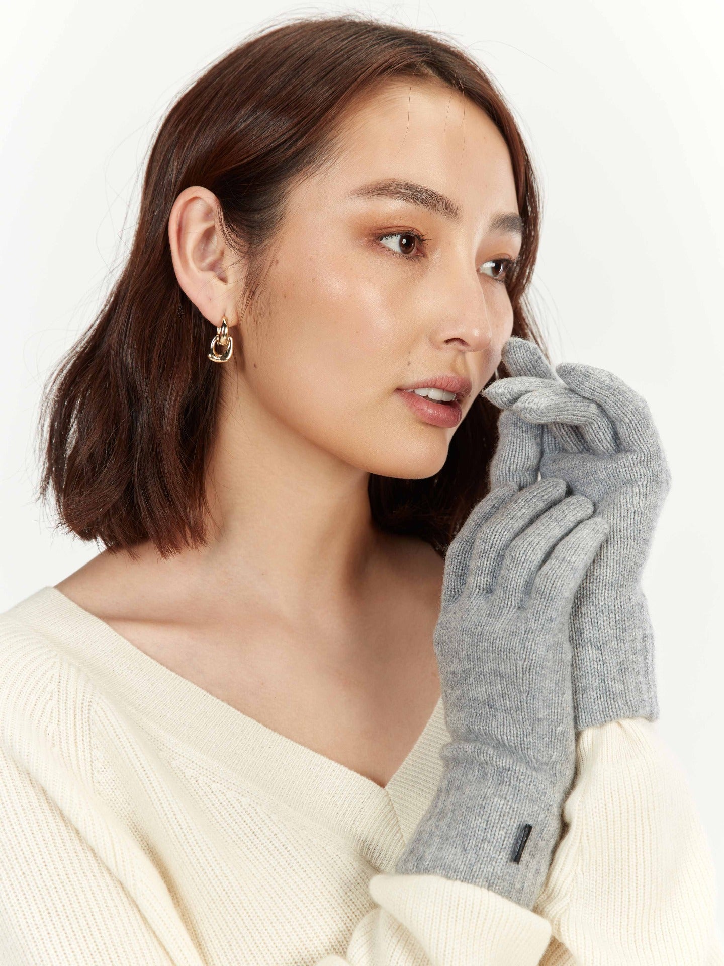 Women's Cashmere Gloves Light Gray - Gobi Cashmere