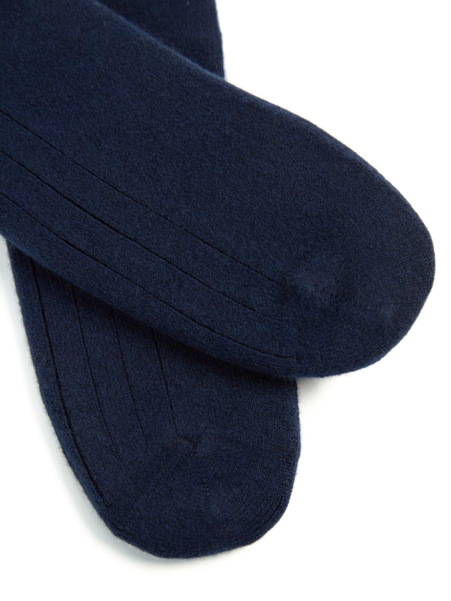 Unisex Cashmere Rib Knit Socks Navy - Gobi Cashmere