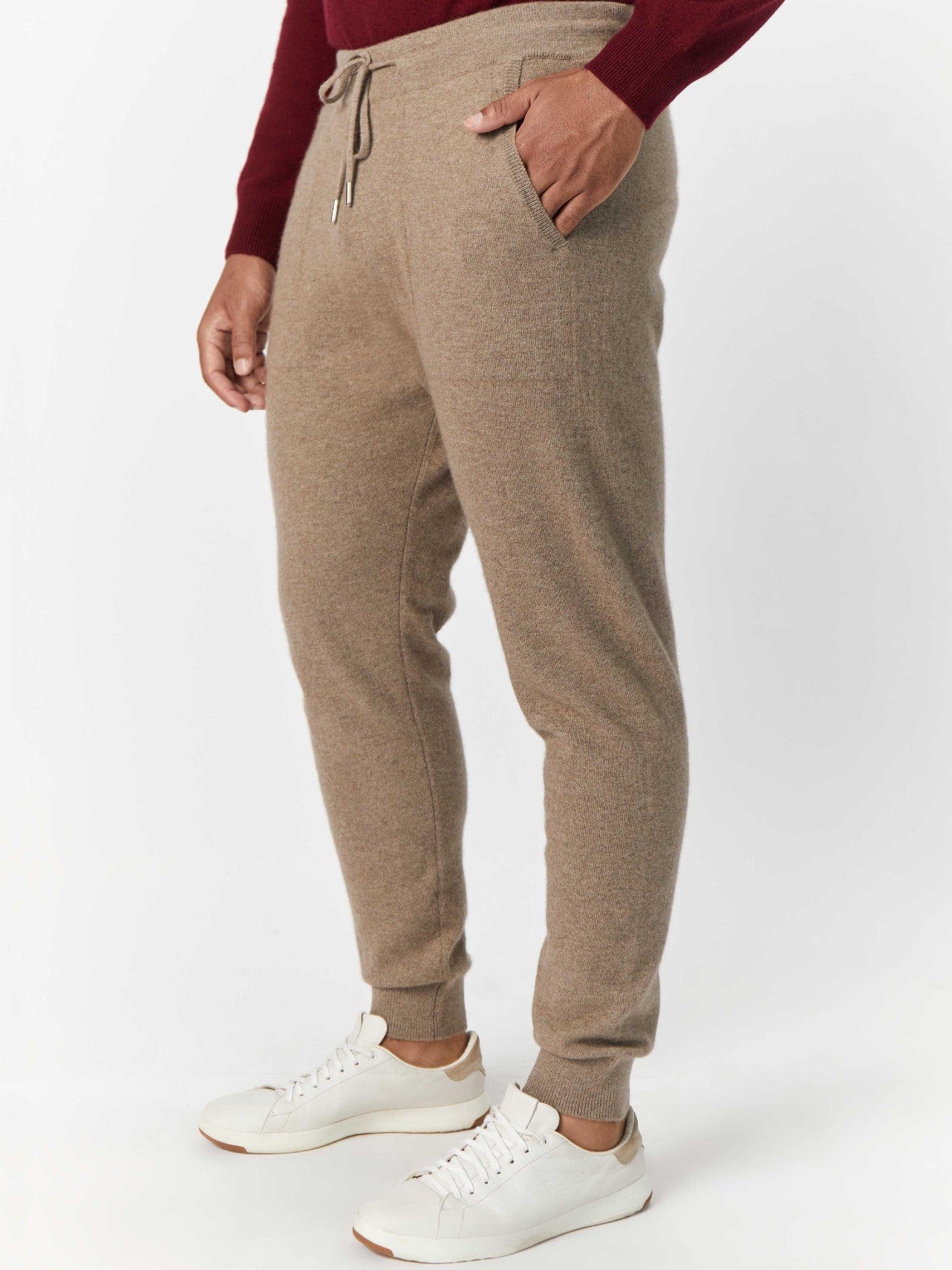 Men's Cashmere Jogger Taupe - Gobi Cashmere