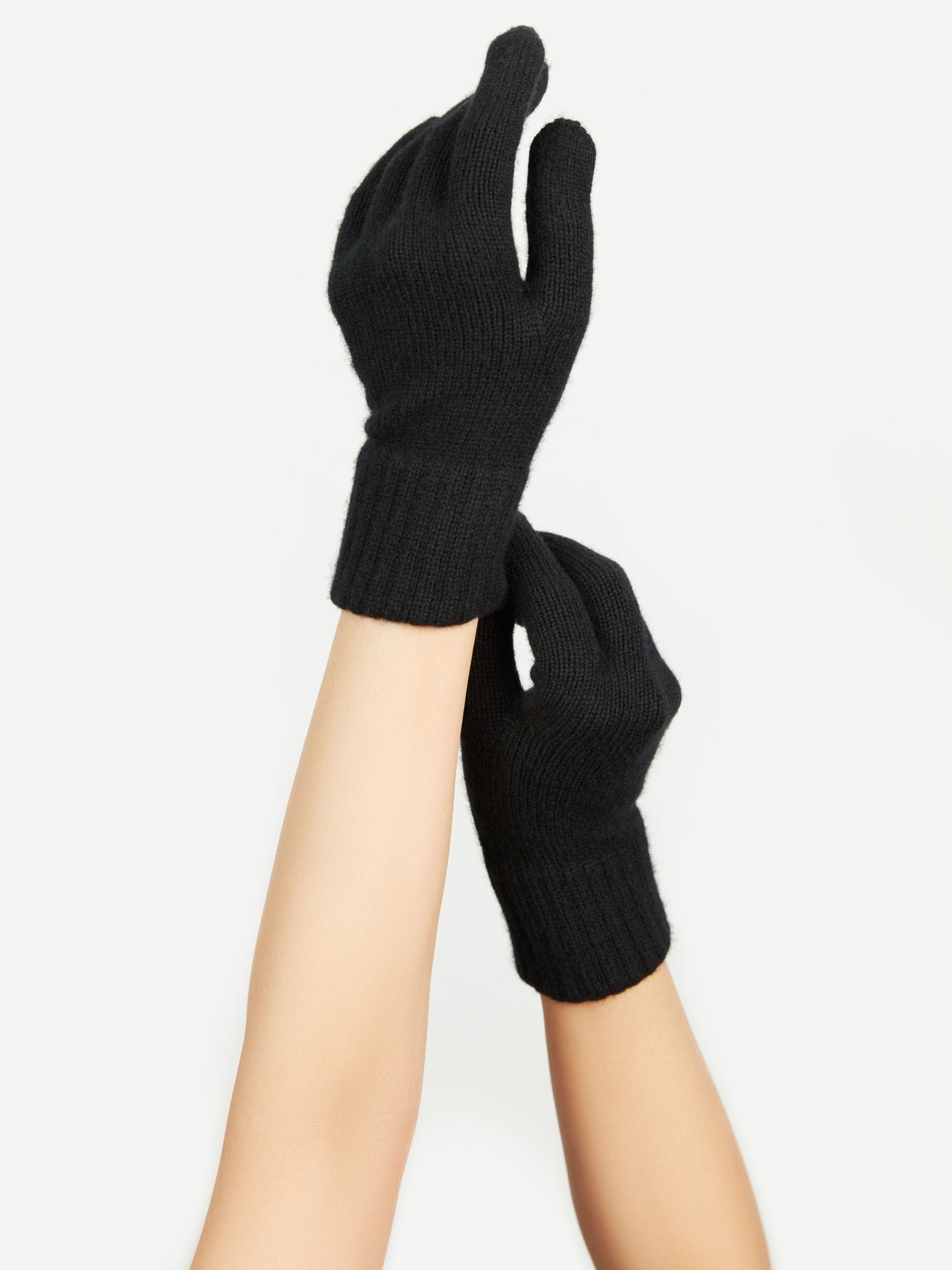 Women's Cashmere Gloves Black - Gobi Cashmere