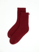 Unisex Cashmere Rib Knit Socks Bordeaux - Gobi Cashmere #color_bordeaux
