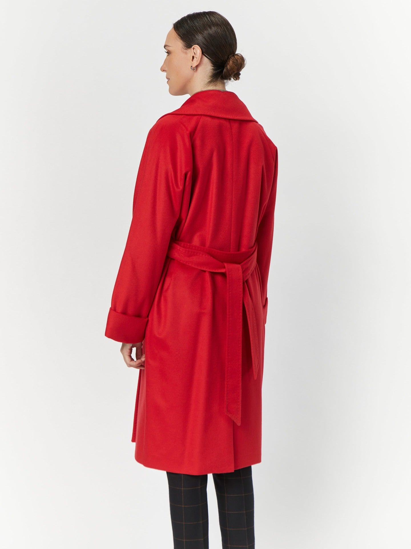 Women's Cashmere Notch Lapel Coat Red - Gobi Cashmere