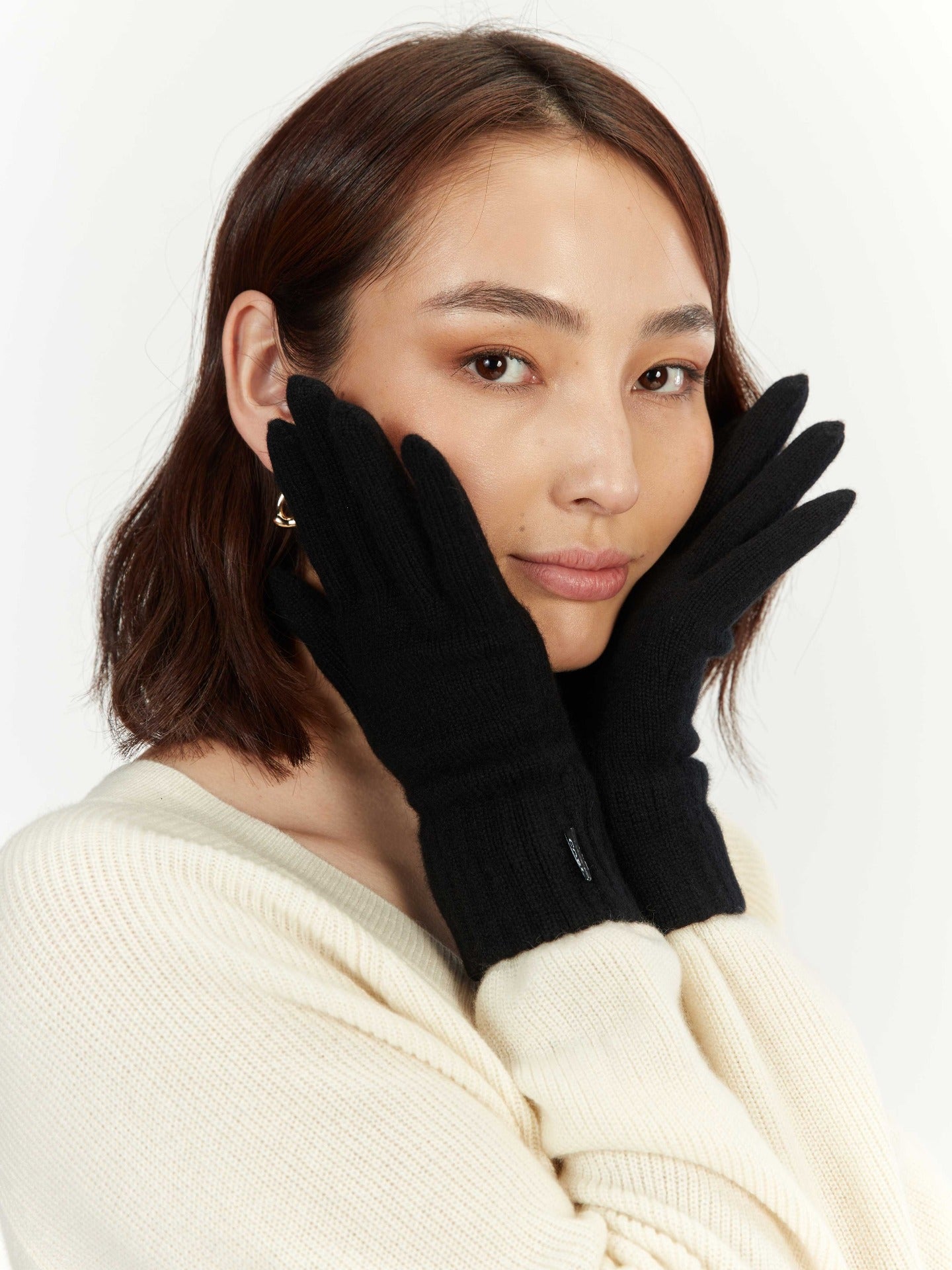 Women's Cashmere Gloves Black - Gobi Cashmere