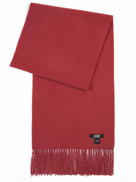 Unisex Cashmere Fringed Scarf Cowhide - Gobi Cashmere