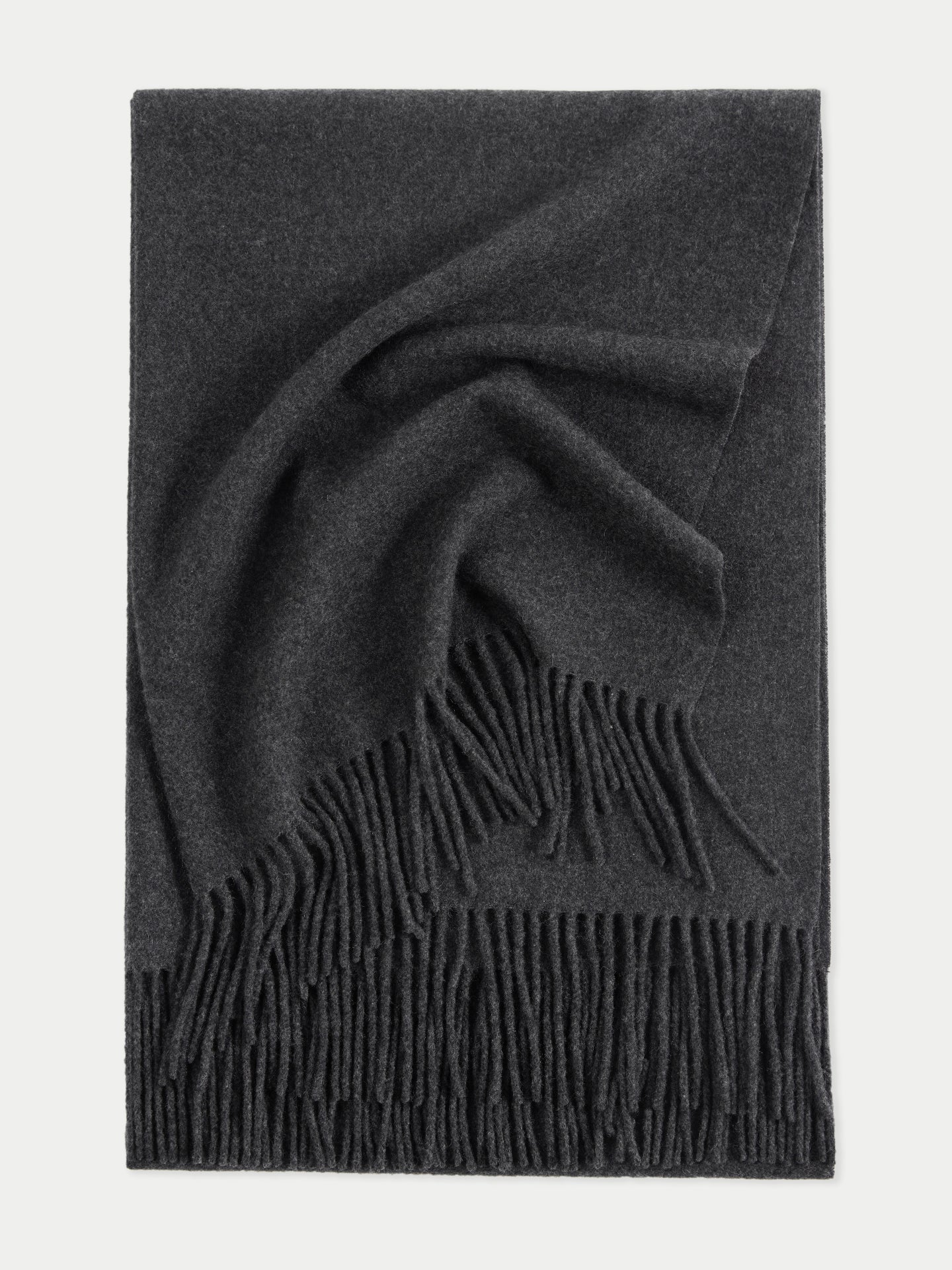 Unisex Cashmere Oversized Woven Scarf Charcoal - Gobi Cashmere
