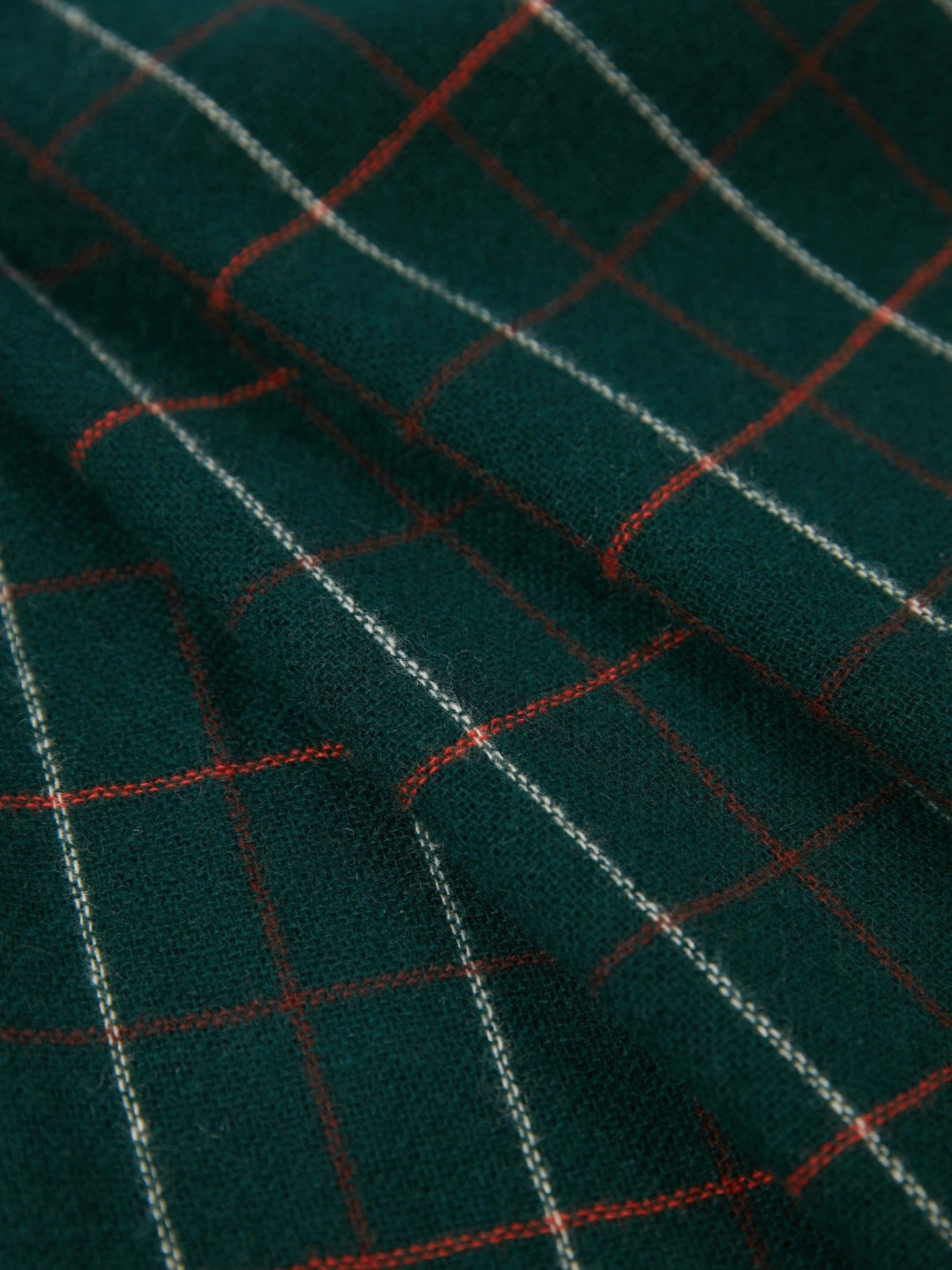 Men's Cashmere Micro Check Scarf Dark Green - Gobi Cashmere