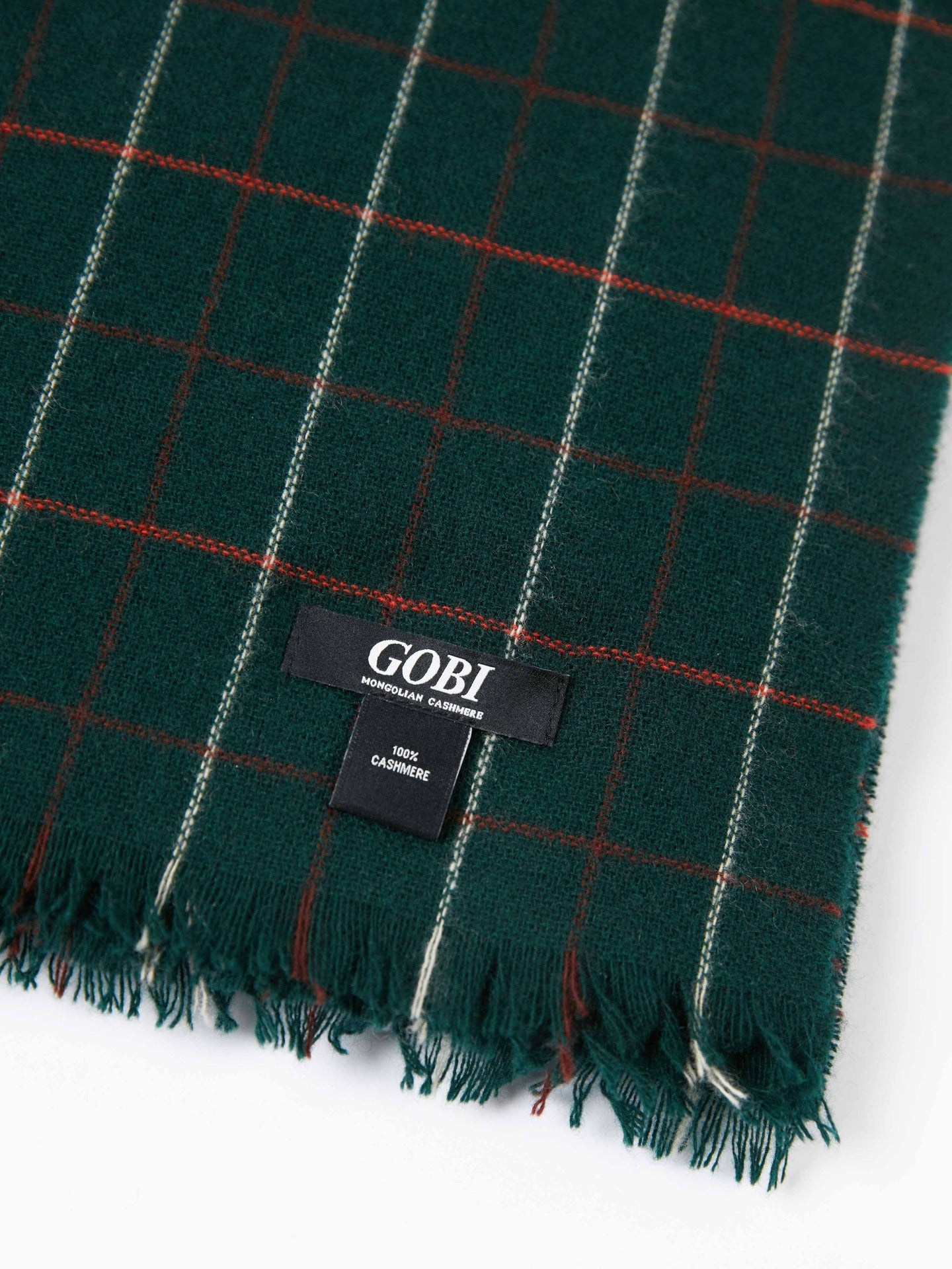 Men's Cashmere Micro Check Scarf Dark Green - Gobi Cashmere