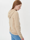 Women's Cashmere Full-Zip Hoodie Beige - Gobi Cashmere #color_beige