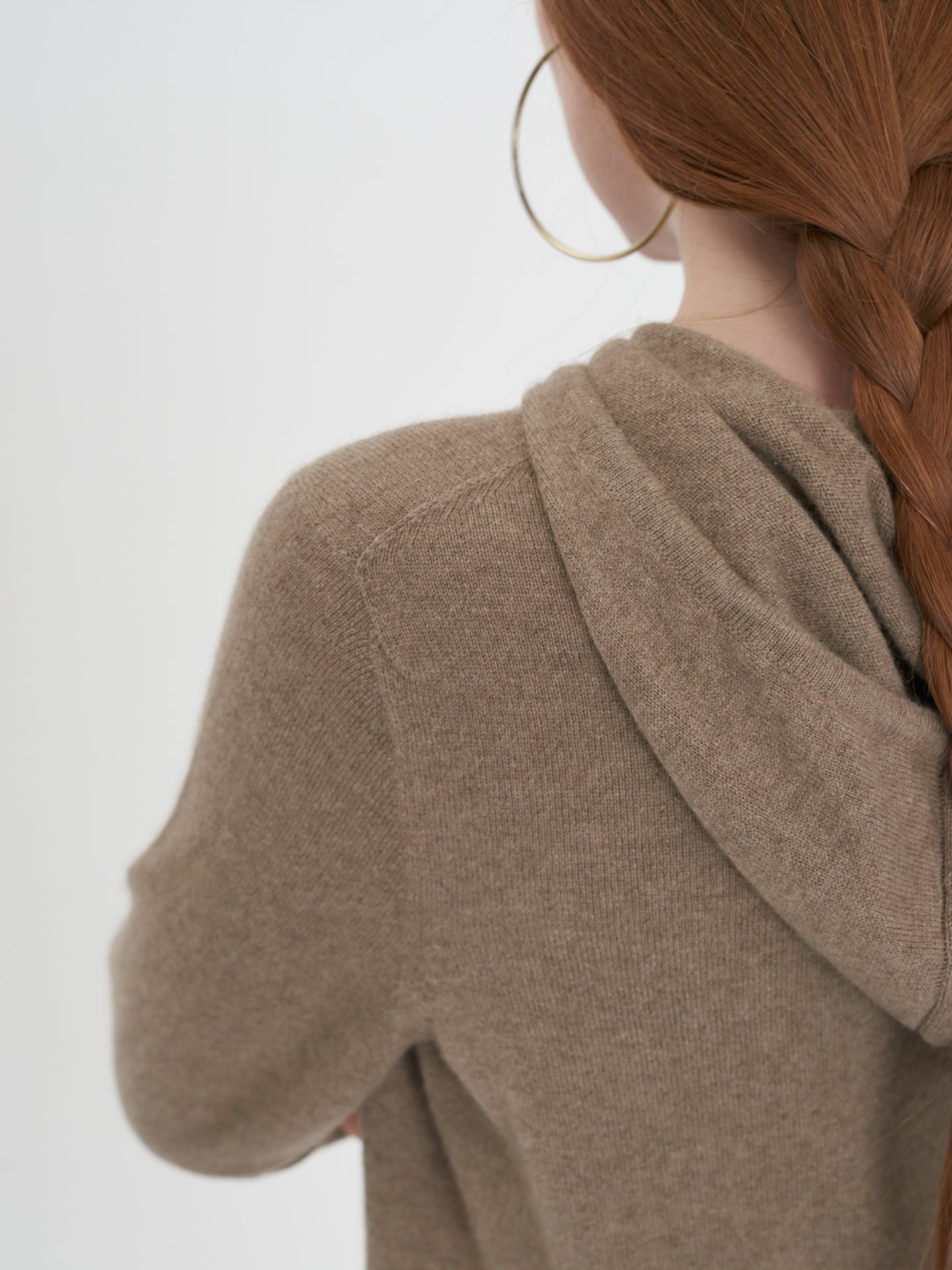 Women's Cashmere Hooded Midi Dress Taupe - Gobi Cashmere