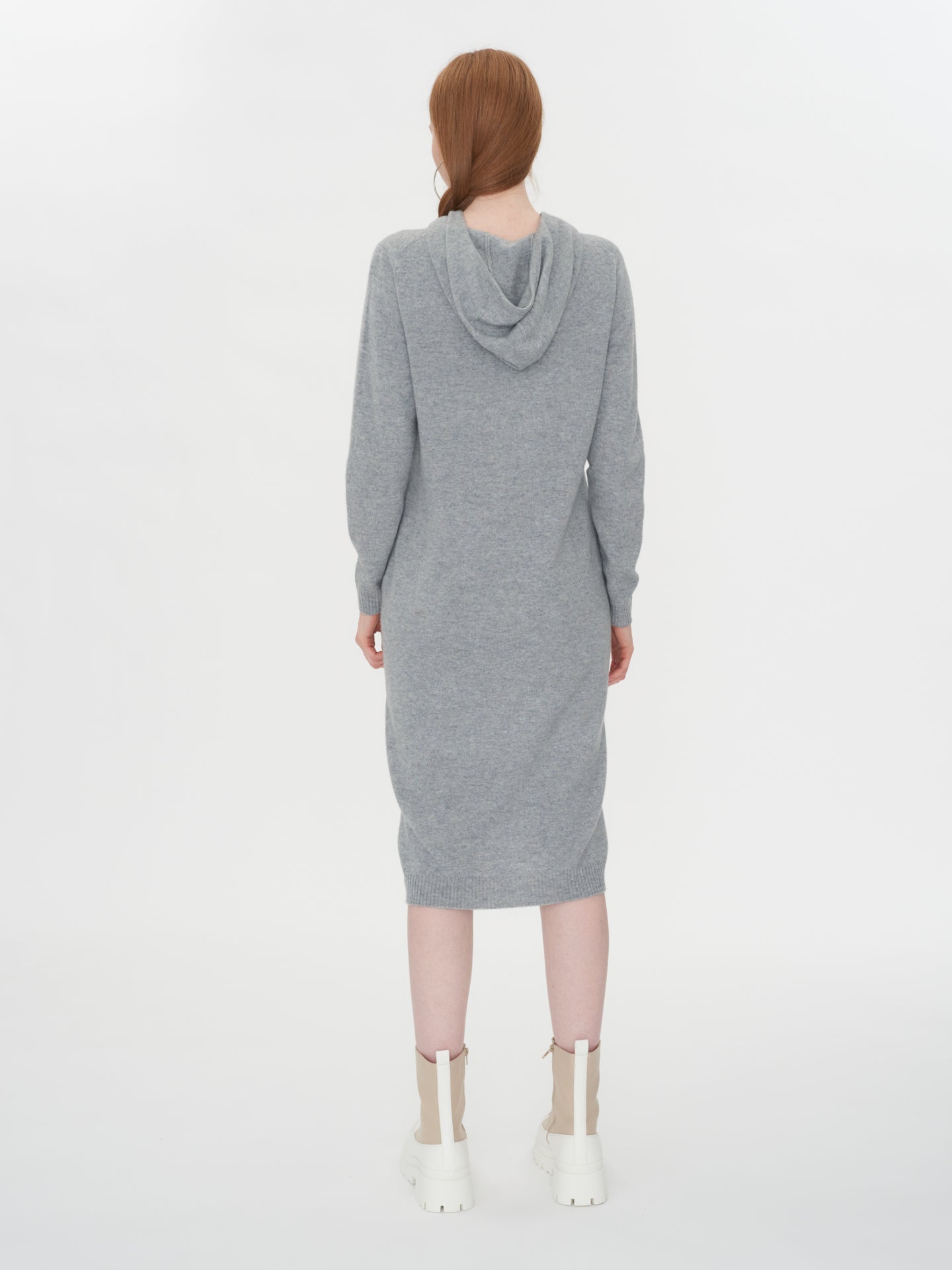 Women's Cashmere Hooded Midi Dress Vapor Blue - Gobi Cashmere