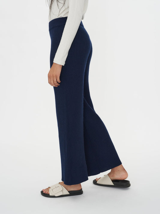 Women's Cashmere Pants Navy - Gobi Cashmere