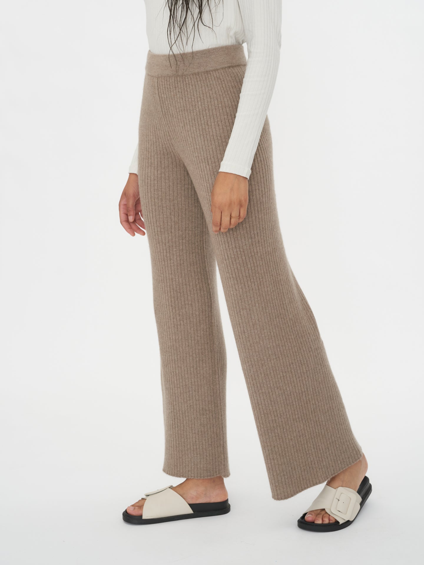 Women's Cashmere Pants Taupe - Gobi Cashmere