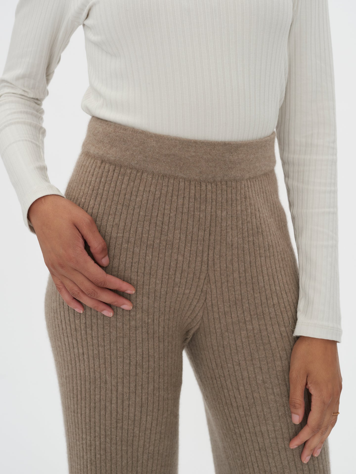 Women's Cashmere Pants Taupe - Gobi Cashmere