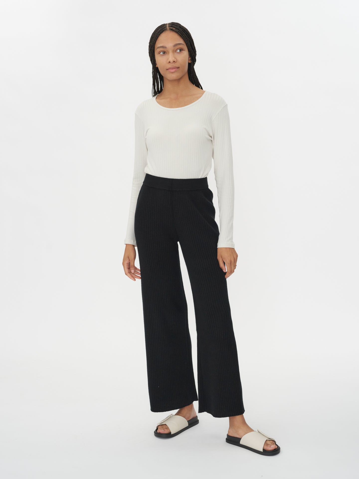 Women's Cashmere Pants Black - Gobi Cashmere