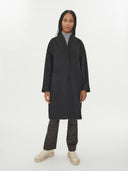 Women's Cashmere Stand Collar Coat Black - Gobi Cashmere #color_black
