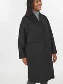 Women's Cashmere Stand Collar Coat Black - Gobi Cashmere #color_black