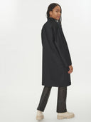 Women's Cashmere Stand Collar Coat Black - Gobi Cashmere #color_black