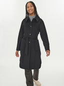 Women's Cashmere Belted Coat Black - Gobi Cashmere