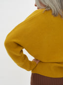 Women's Cashmere Monochrome Cardigan Lemon Curry - Gobi Cashmere #color_lemon-curry