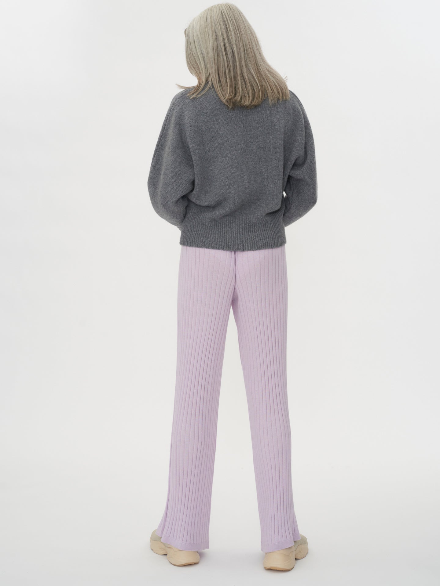 Women's Cashmere Monochrome Cardigan Dim Gray - Gobi Cashmere