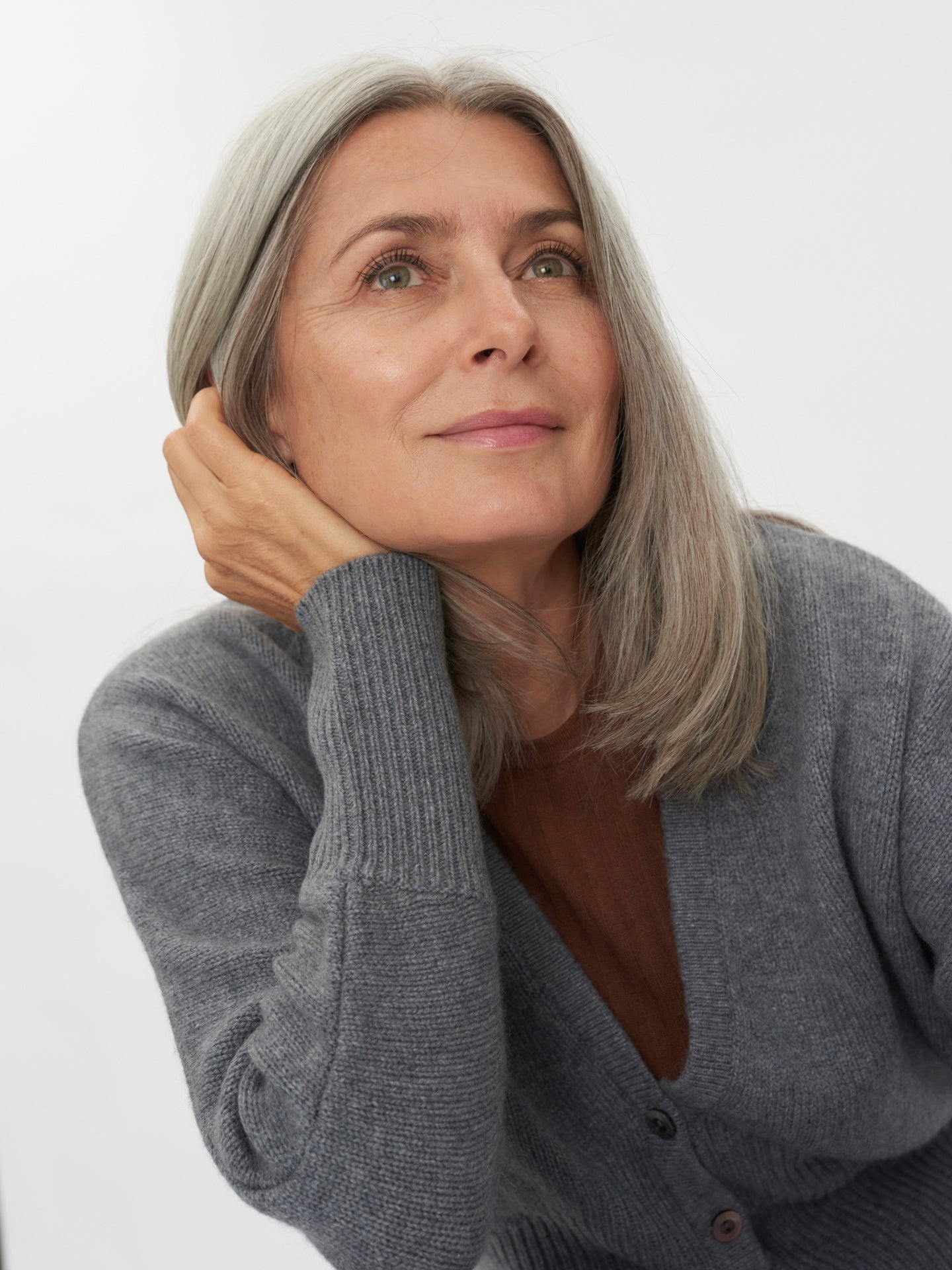 Women's Cashmere Monochrome Cardigan Dim Gray - Gobi Cashmere