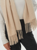 Unisex Cashmere Oversized Woven Scarf Taupe - Gobi Cashmere
