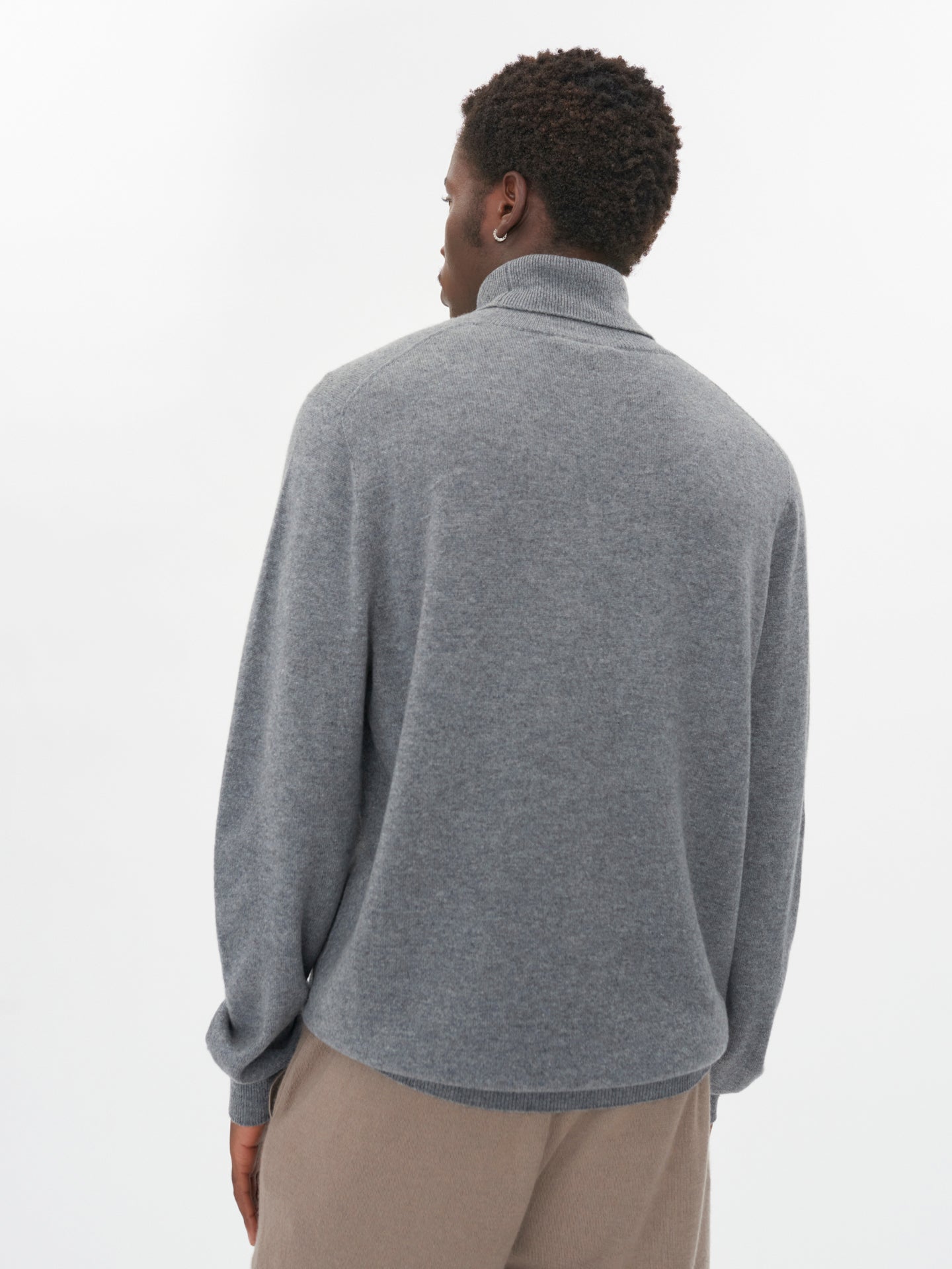 Men's Cashmere Turtle Neck Sweater Dim Gray - Gobi Cashmere