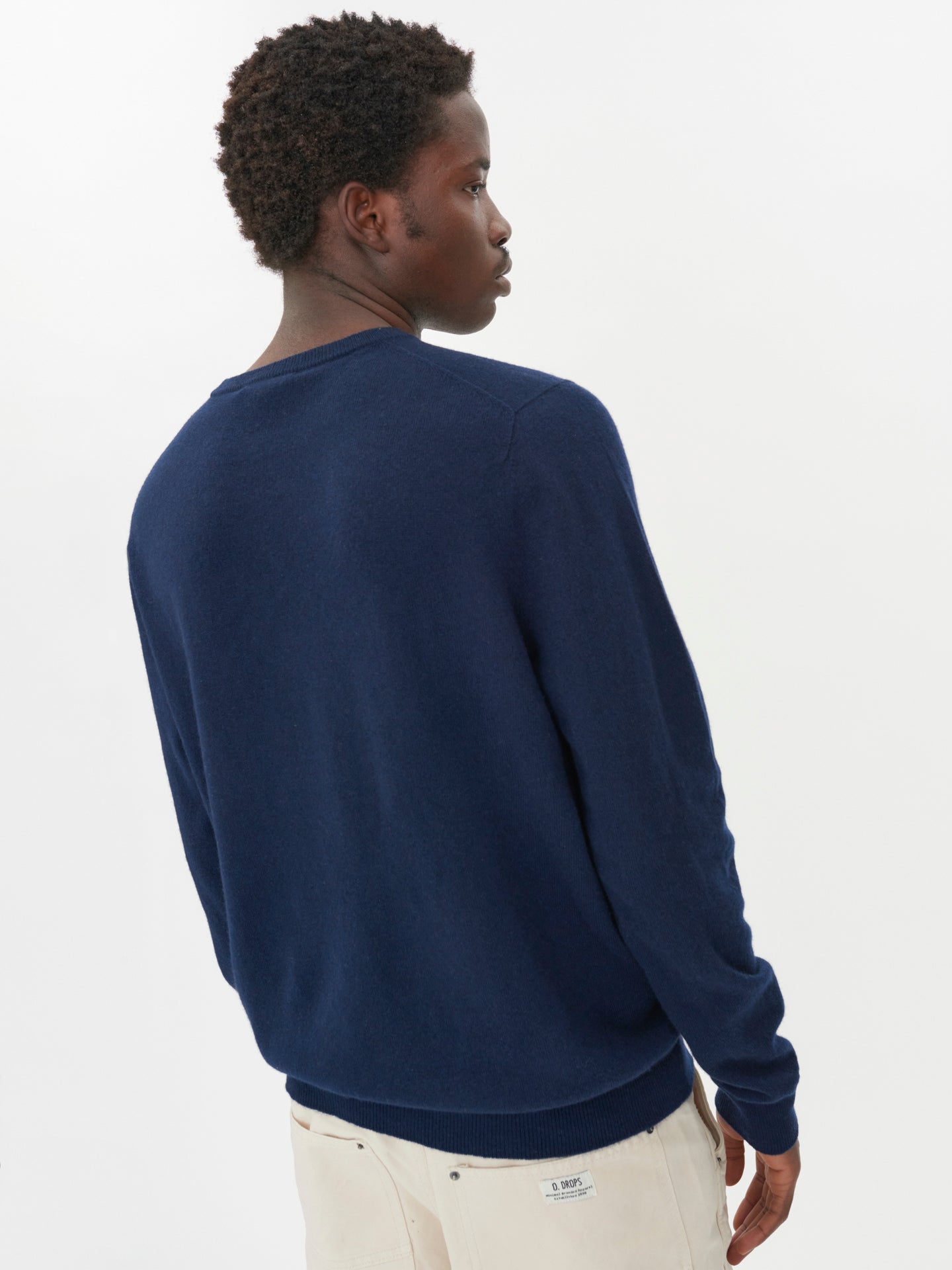 Men's Cashmere Crew Neck Sweater Navy - Gobi Cashmere