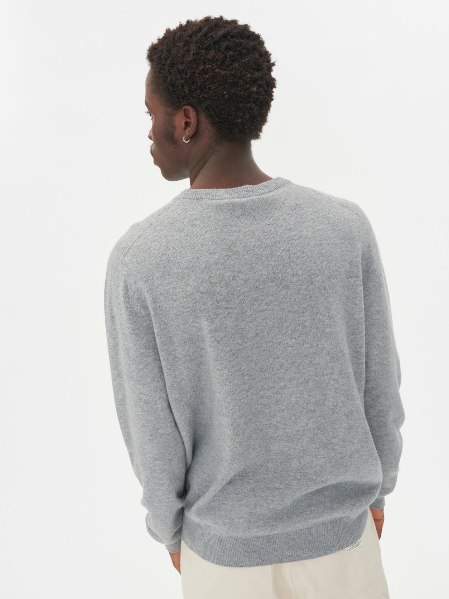 Men's Cashmere Crew Neck Sweater Vapor Blue - Gobi Cashmere