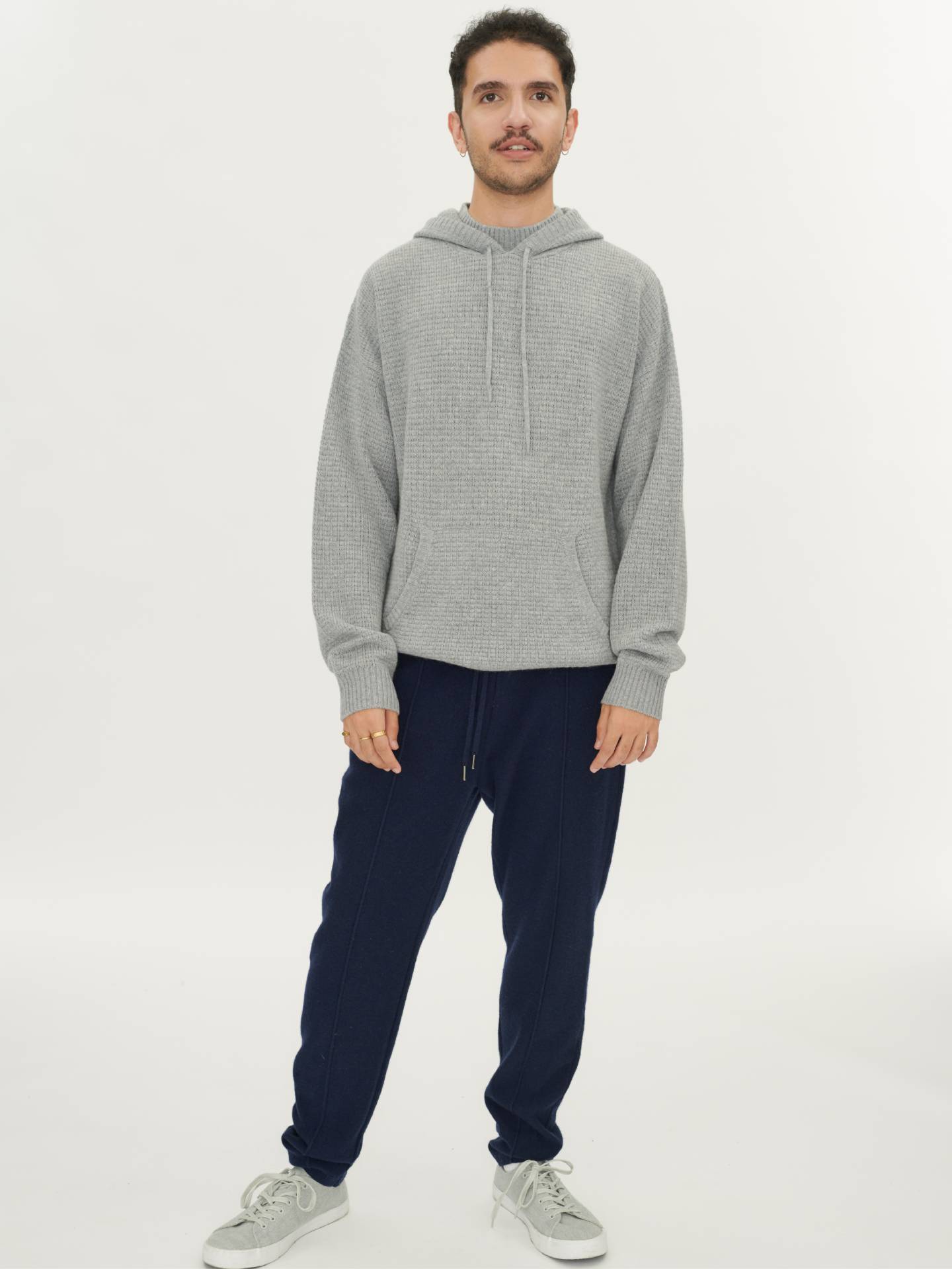 Men's Cashmere Hoodie Light Gray - Gobi Cashmere